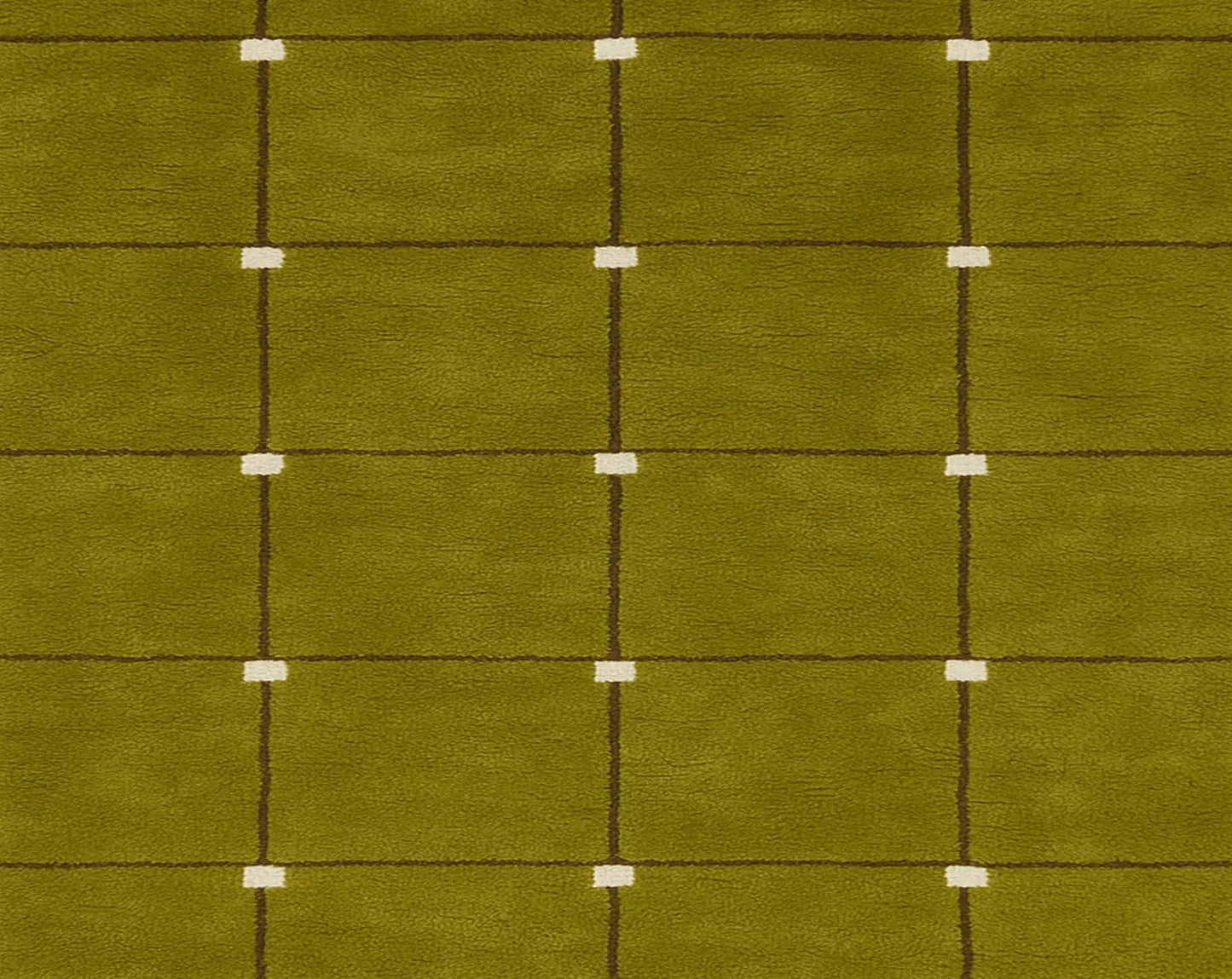 Moroccan Beni Ourain Olive Wool Rug Handwoven Berber Carpet with Cream Squares